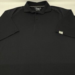 Macade Golf Polo Shirt XL Black Seersucker 80/20 Stretch 200gsm Performance